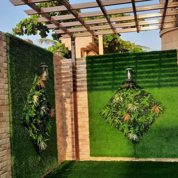 تركيب مظلات استرحات مع العشب الصناعي في بالدمام 