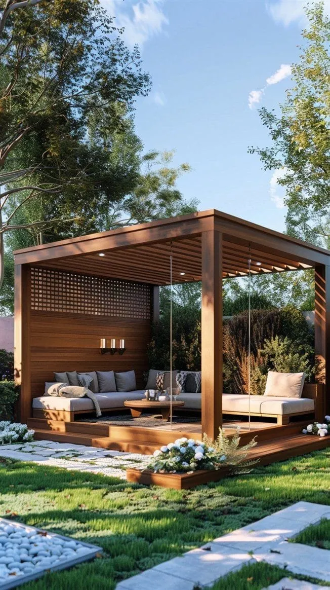 برجولات حدائق فاخرة في الخبر | برجولات جلسات خارجية شتوية